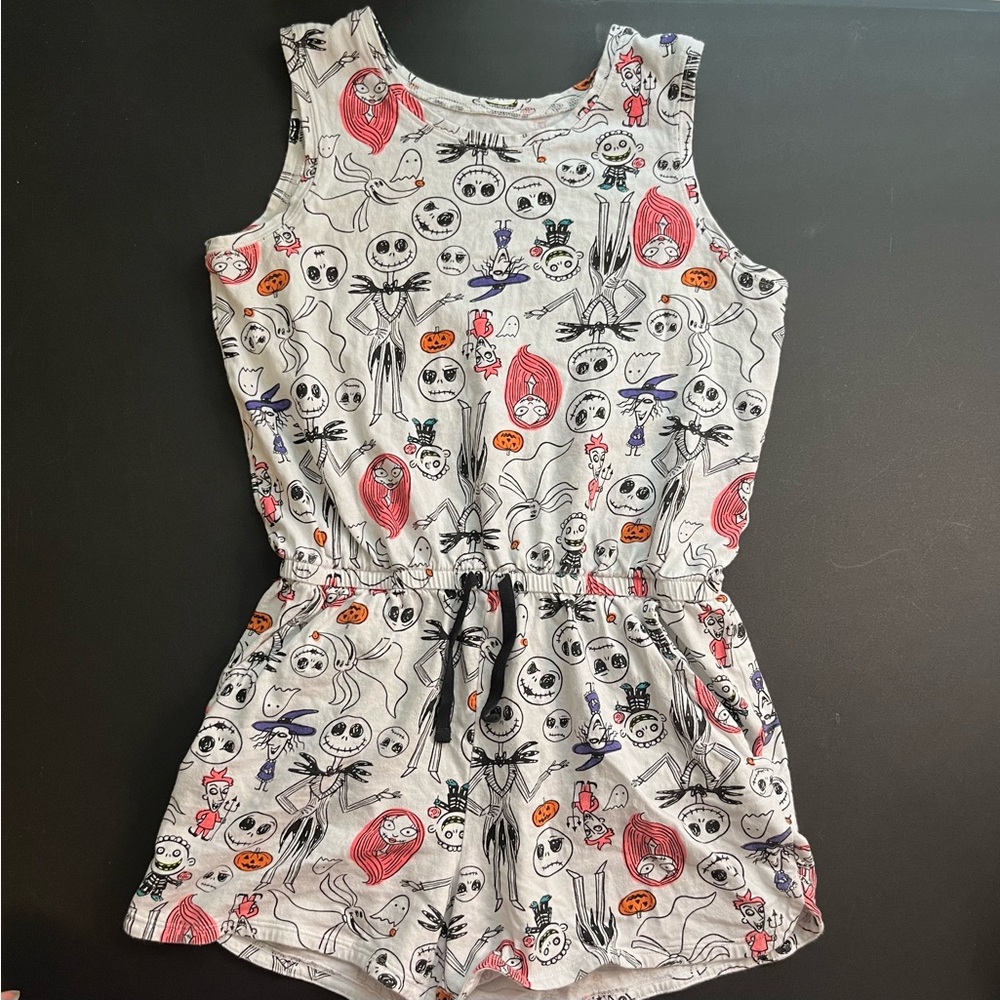 Spotted Zebra Nightmare Before Christmas Romper Girls Size 14/16